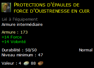 Protections d'épaules de force d'Ouistrenesse en cuir