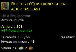 Bottes d'Ouistrenesse en acier brillant