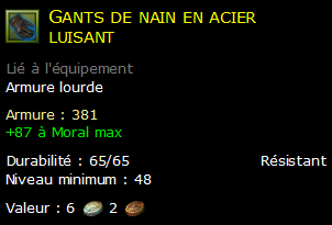 Gants de nain en acier luisant