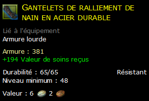 Gantelets de ralliement de nain en acier durable