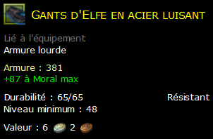 Gants d'Elfe en acier luisant