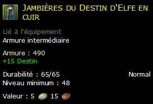 Jambières du Destin d'Elfe en cuir