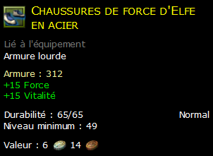 Chaussures de force d'Elfe en acier