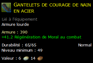 Gantelets de courage de nain en acier