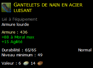 Gantelets de nain en acier luisant