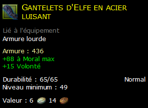 Gantelets d'Elfe en acier luisant