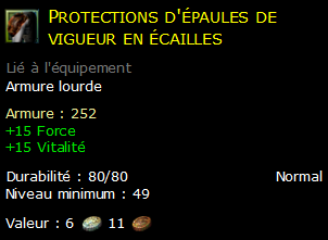 Protections d'épaules de vigueur en écailles