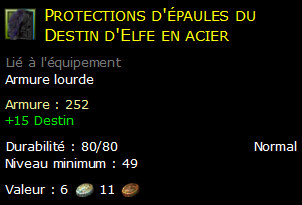 Protections d'épaules du Destin d'Elfe en acier