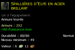 Spallières d'Elfe en acier brillant