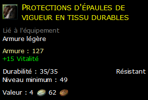 Protections d'épaules de vigueur en tissu durables