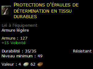 Protections d'épaules de détermination en tissu durables