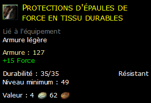 Protections d'épaules de force en tissu durables