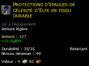 Protections d'épaules de célérité d'Elfe en tissu durable