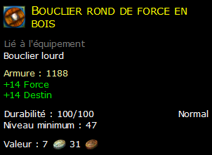 Bouclier rond de force en bois