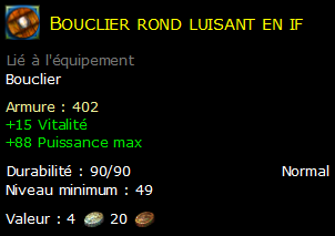 Bouclier rond luisant en if