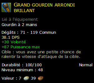 Grand gourdin arrondi brillant