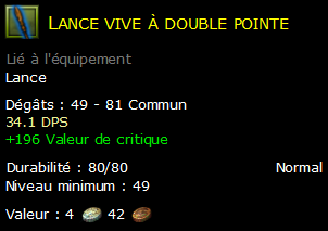 Lance vive à double pointe