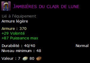 Jambières du clair de lune