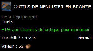 Outils de menuisier en bronze