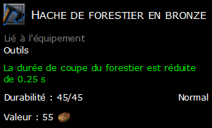 Hache de forestier en bronze