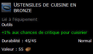 Ustensiles de cuisine en bronze