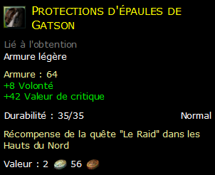 Protections d'épaules de Gatson