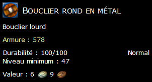 Bouclier rond en métal