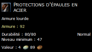 Protections d'épaules en acier