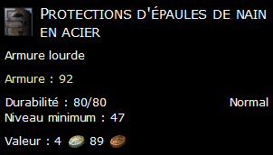 Protections d'épaules de nain en acier