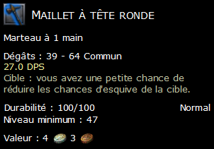 Maillet à tête ronde