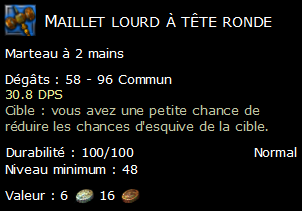 Maillet lourd à tête ronde