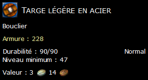 Targe légère en acier