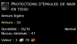 Protections d'épaules de nain en tissu