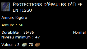 Protections d'épaules d'Elfe en tissu