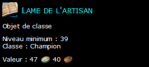 Lame de l'artisan