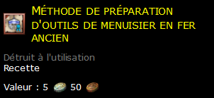 Méthode de préparation d'outils de menuisier en fer ancien