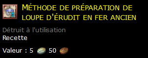 Méthode de préparation de loupe d'érudit en fer ancien