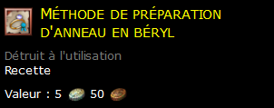 Méthode de préparation d'anneau en béryl