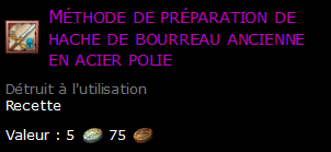 Méthode de préparation de hache de bourreau ancienne en acier polie