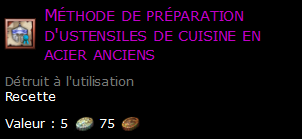 Méthode de préparation d'ustensiles de cuisine en acier anciens