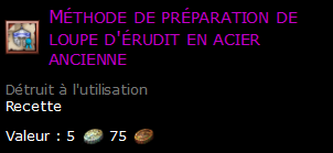 Méthode de préparation de loupe d'érudit en acier ancienne