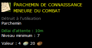 Parchemin de connaissance mineure du combat