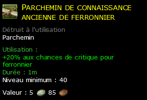 Parchemin de connaissance ancienne de ferronnier