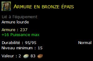 Armure en bronze épais