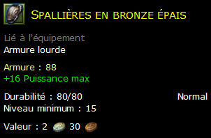 Spallières en bronze épais