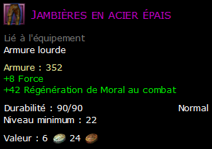 Jambières en acier épais