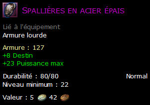 Spallières en acier épais