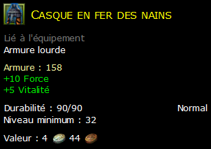 Casque en fer des nains