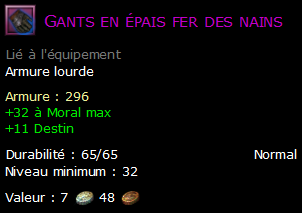 Gants en épais fer des nains