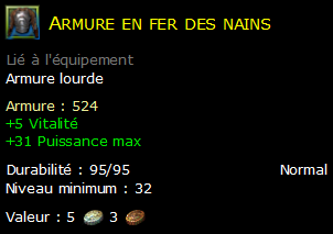 Armure en fer des nains